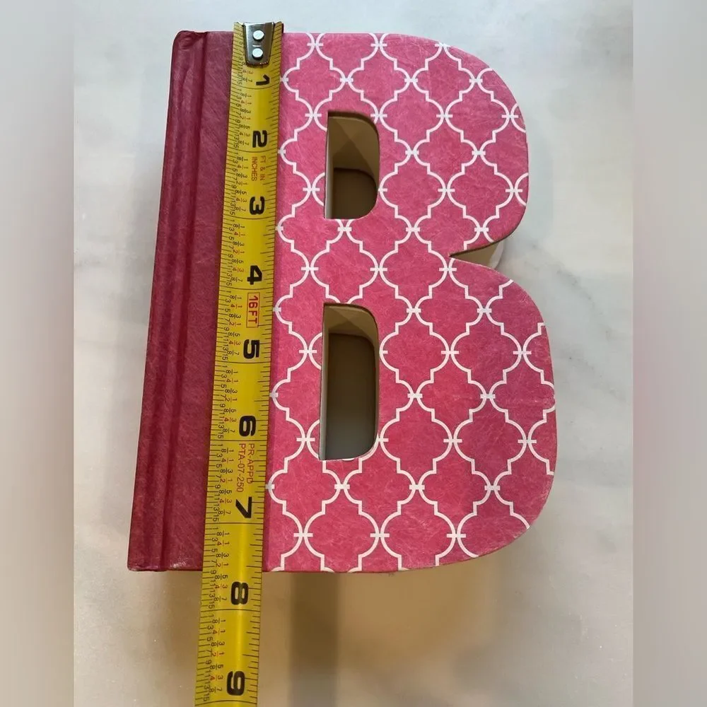 Initial B Pink Decorative Blank Cut out Book